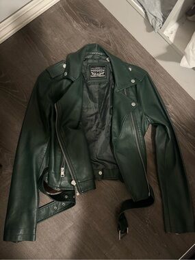 Levi’s green leather jacket